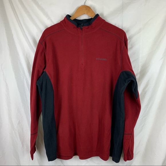 Columbia Fleece Half-Zip in Red & Black - Picture 1 of 7
